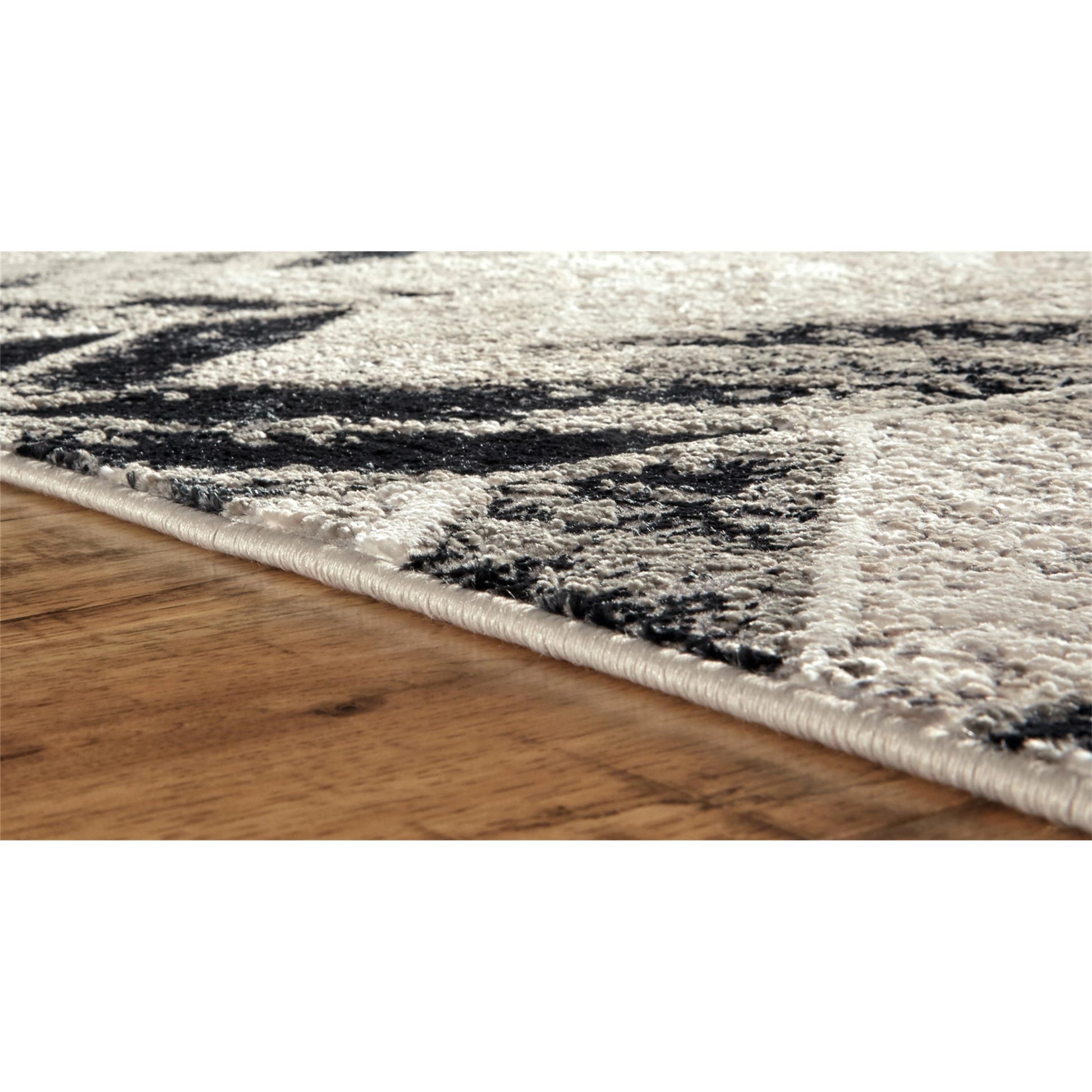 Micah Chevron Rug - 3048F by Feizy in black, gray, silver. Made from polyester, polypropylene in a unique style.