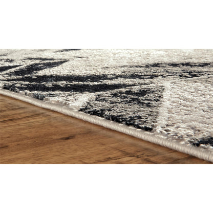 Micah Chevron Rug - 3048F by Feizy in black, gray, silver. Made from polyester, polypropylene in a unique style.