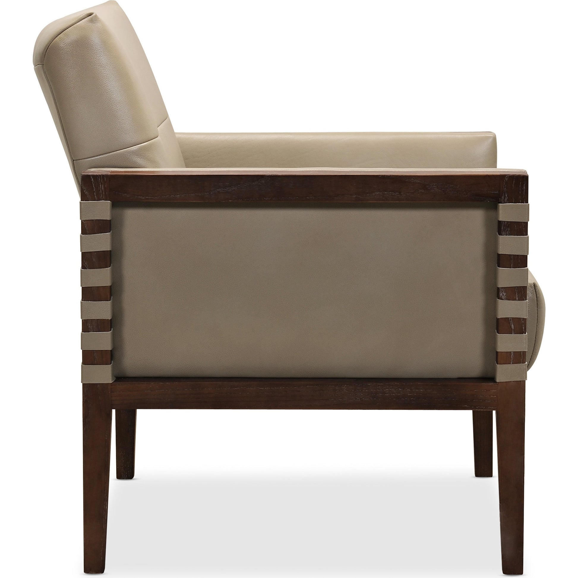 Carverdale Club Chair by Hooker Furniture in grey and maddie gray. Made from leather in a modern style.