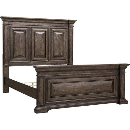 Woodbury Panel Bed by Pulaski Furniture in cowboy boots brown. Made from rubberwood in a traditional style.