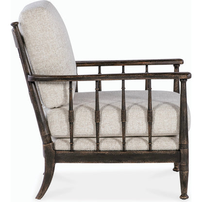 Prairie Upholstered Chair by Hooker Furniture in beige. Made from oak veneers and fabric in a modern style.