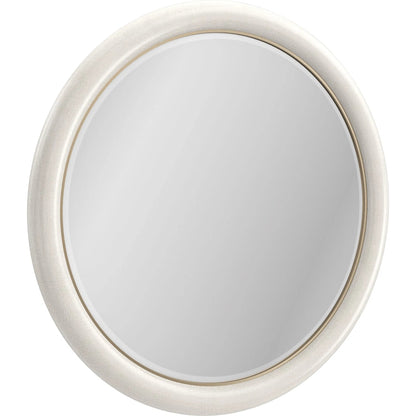 Perseus Mirror by Caracole in ivory, gold and ivory craze, brushed gold paint. Made from poplar in a unique style.