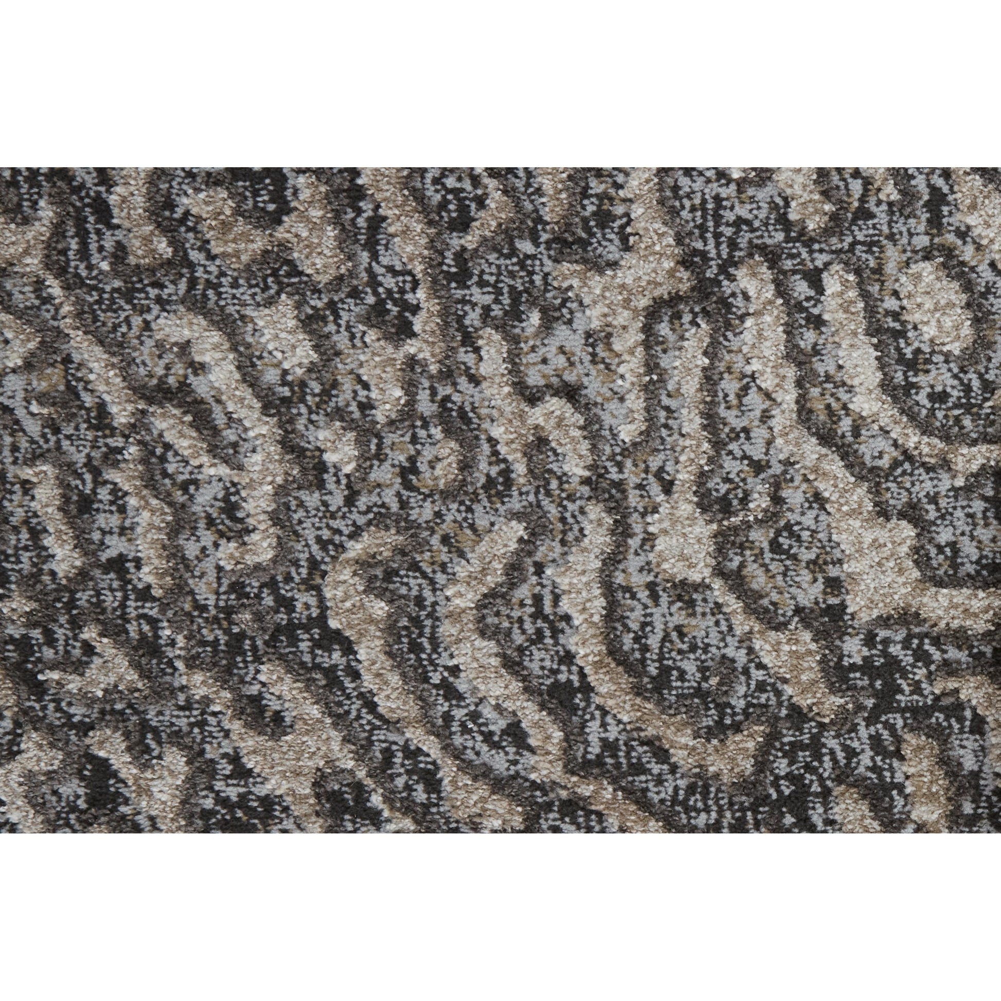 Vancouver Transitional Rug - 39FJF by Feizy in gray, taupe, ivory. Made from 74% polypropylene frieze, 26% high bulk polyester in a unique style.