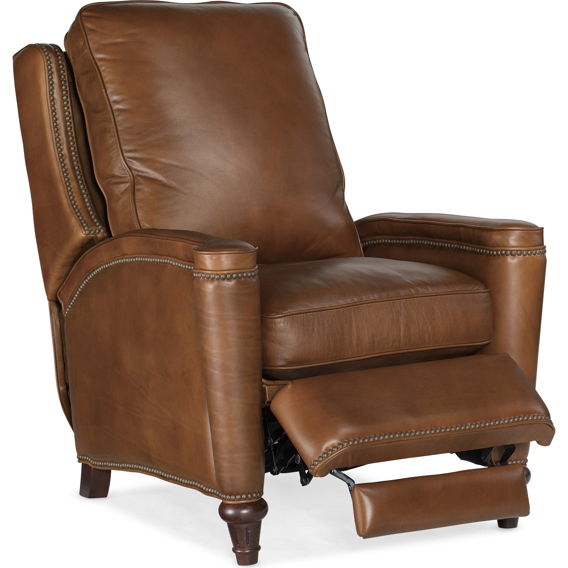 Rylea Recliner by Hooker Furniture. Made from leather in a traditional style.