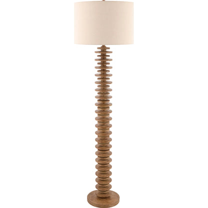 Ukwi Accent Floor Lamp by Surya. Made from resin, linen, polyester, iron in a rustic style.