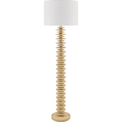 Ukwi Accent Floor Lamp by Surya. Made from resin, linen, polyester, iron in a rustic style.