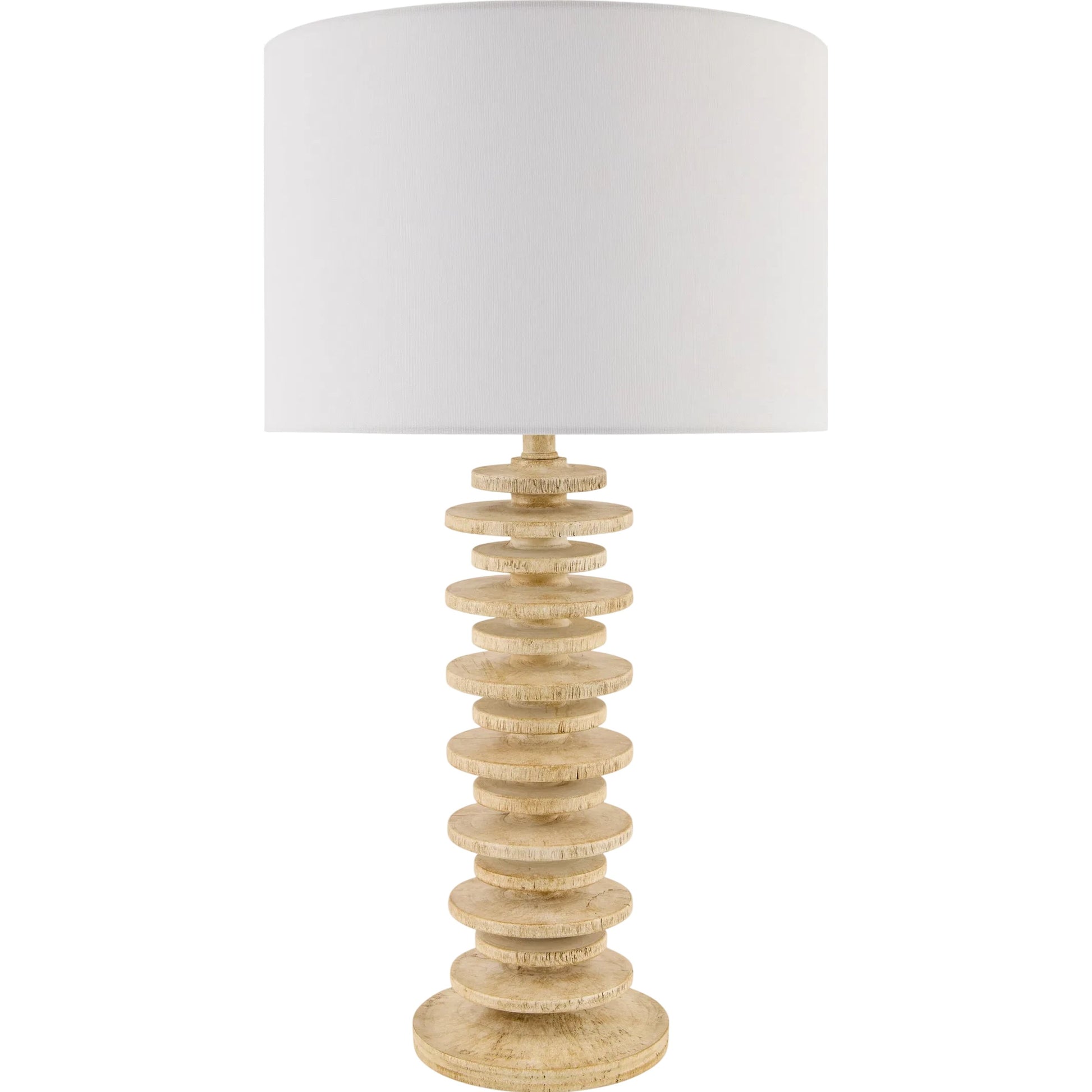 Ukwi Accent Table Lamp by Surya. Made from resin, linen, polyester, iron in a rustic style.