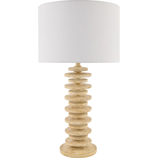 Ukwi Accent Table Lamp by Surya. Made from resin, linen, polyester, iron in a unique style.