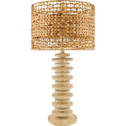 Ukwi Accent Table Lamp with Seagrass Shade by Surya. Made from resin, seagrass, iron in a rustic style.