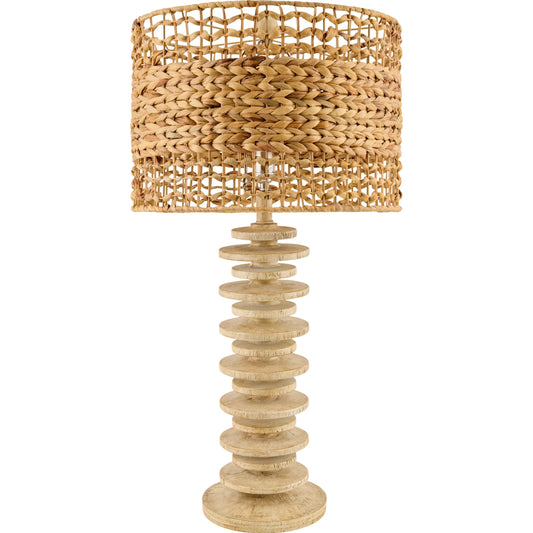 Ukwi Accent Table Lamp with Seagrass Shade by Surya. Made from resin, seagrass, iron in a unique style.