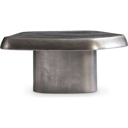 Clawson Cocktail Table by Bernhardt in graphite. Made from aluminum in a modern style.