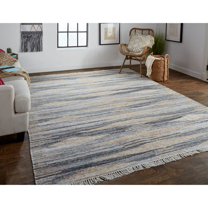 Beckett Moroccan Desert Rug - 0815F by Feizy in gray, beige. Made from pet in a unique style.