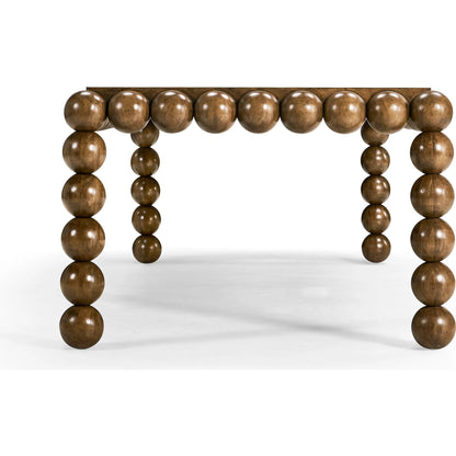 Orb Rectangular Dining Table by Jonathan Charles in brown and medium brown mahogany. Made from mahogany veneers, faux bone in a modern style.