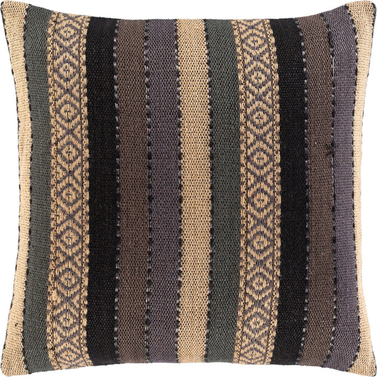 Ulla Pillow - 9923 by Surya in beige, black. Made from 50% cotton, 50% jute, 100% cotton in a eclectic & global style.
