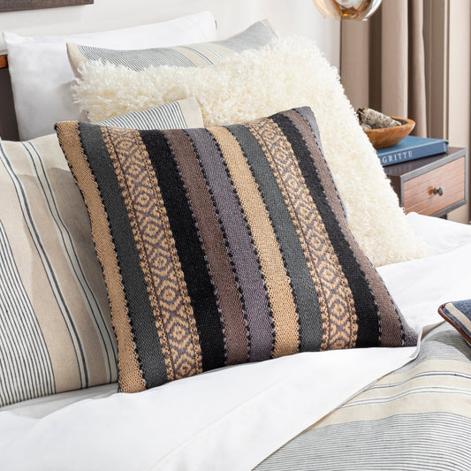 Ulla Pillow - 9923 by Surya in beige, black. Made from 50% cotton, 50% jute, 100% cotton in a eclectic & global style.