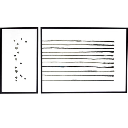 Stars/Stripes Diptych by Jess Engle by Four Hands in black 2.5 maple, vibrance matte paper, 3a white foam board. Made from american maple, matte paper in a transitional style.