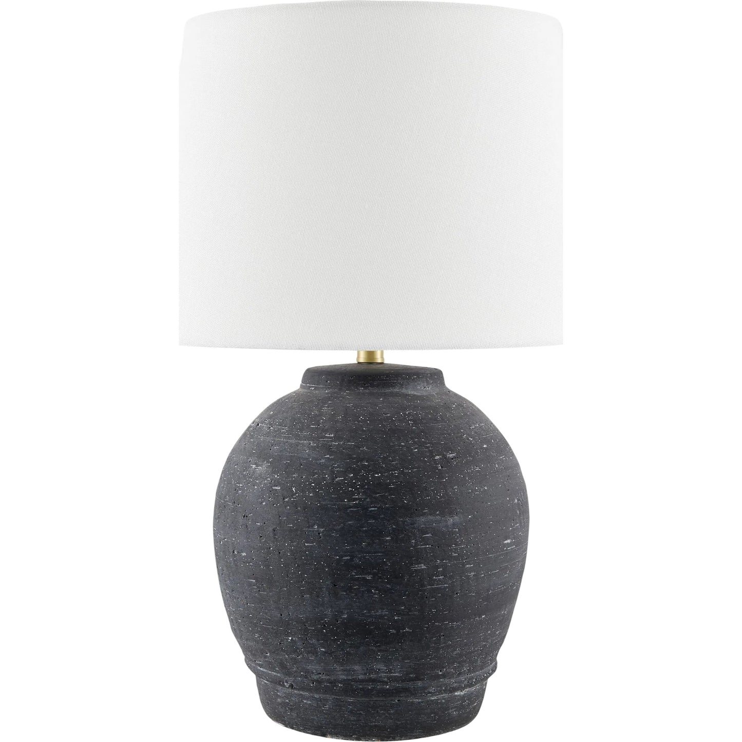 001 SI-2459591 | Primary Silo | Uluru Accent Table Lamp by Surya in white, black, metallic gold, translucent. Made from ceramic, linen, polyester, iron in a modern style.