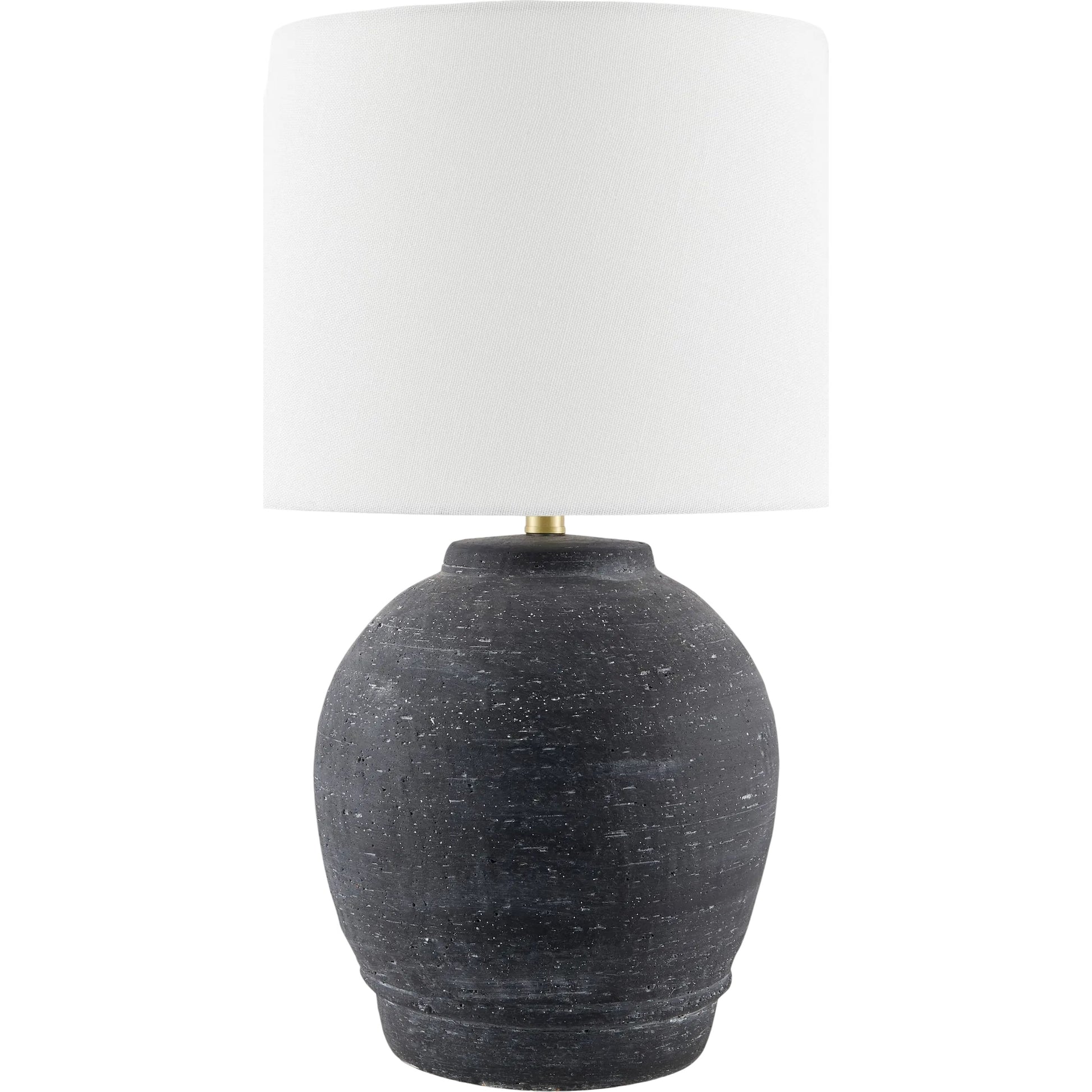 Uluru Accent Table Lamp by Surya in white, black, metallic gold, translucent. Made from ceramic, linen, polyester, iron in a modern style.