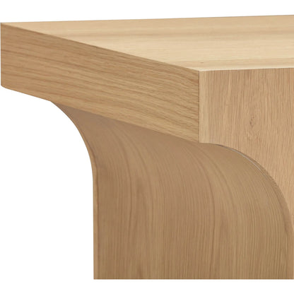 Umbrella Side Table by LH Imports in light brown and brush white wash. Made from solid oak, oak veneer, mdf in a transitional style.