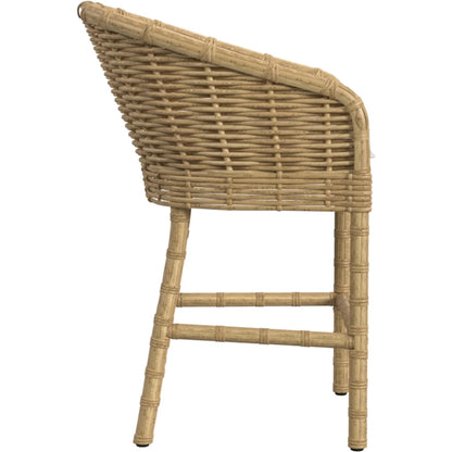 Playa Outdoor Counter Stool by Sunset West in medium wood. Made from resin wicker in a rustic style.