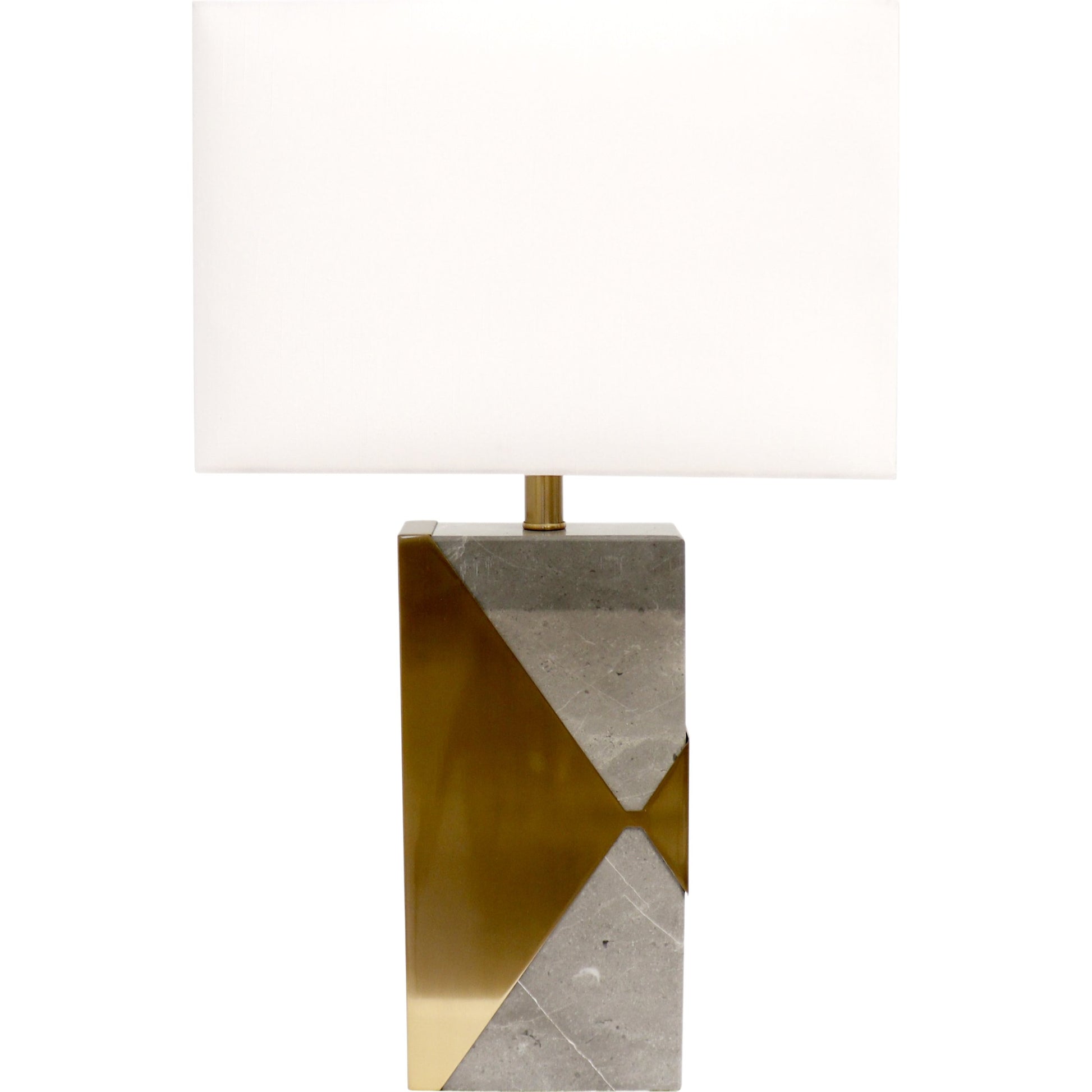 Triumph Table Lamp by Pasargad Home in gold and gray, gold. Made from marble in a modern style.