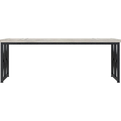 Alcove Metal Cocktail Table by A.R.T. Furniture in belgian ivory, burnished brass. Made from acacia solids, maple veneers, iron in a modern style.