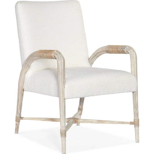 Serenity Arm Chair (Set of 2) by Hooker Furniture in beige and arctic, surf. Made from beech, rope, fabric in a modern style.