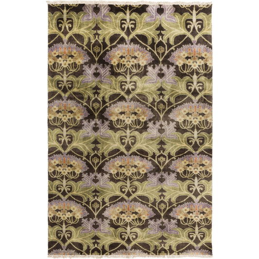 Uncharted Rug - 12968 by Surya in rust, lavender, light sage, wheat. Made from 100% wool in a unique style.