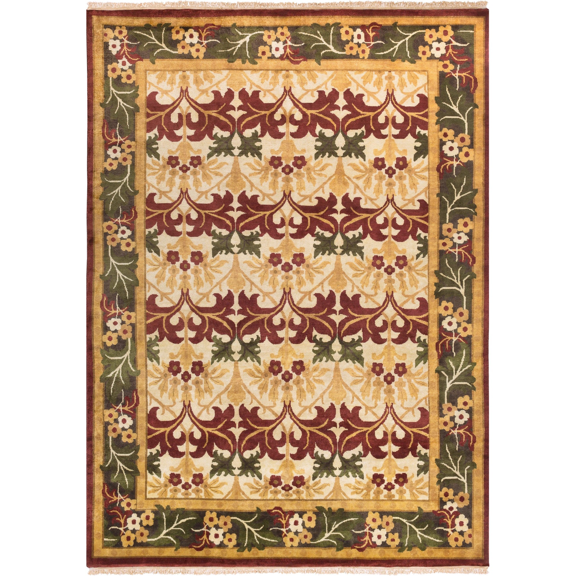 Uncharted UND-2007 Indoor/Outdoor Rug by Surya in light beige, black, burgandy, dusty coral, olive. Made from 100% wool in a unique style.