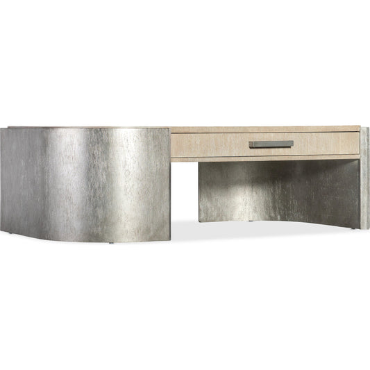 Melange Silverfrost Cocktail Table by Hooker Furniture in light wood and light wood, silver. Made from unique in a modern style.