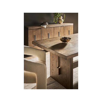 Modern Eden Dining Table by Universal Furniture in medium brown oak. Made from unique in a unique style.