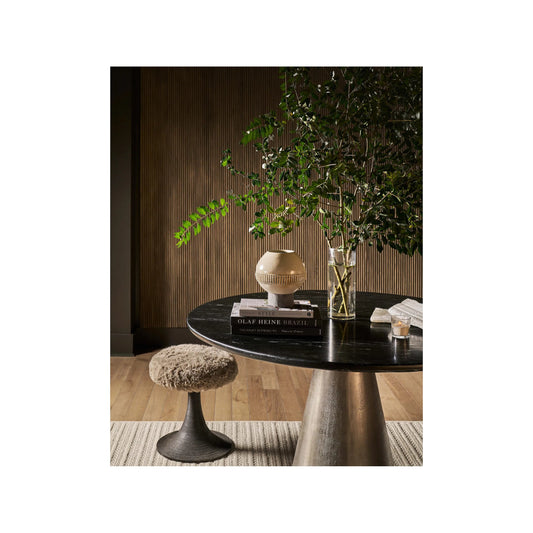 Modern Kira Stool by Universal Furniture in cast aluminum base with texture. Made from unique in a modern style.