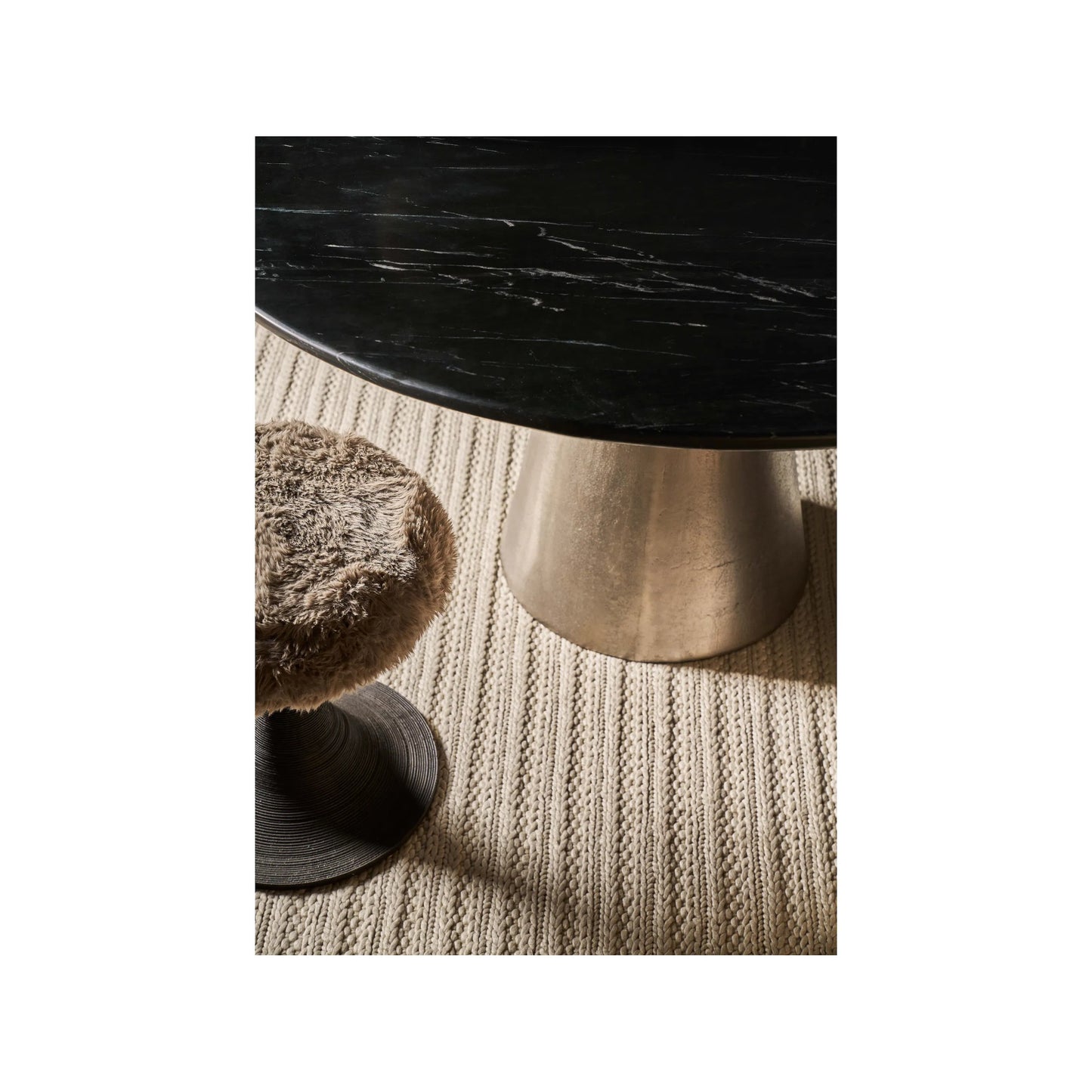 002 SI-2195684 | Additional Silo | Modern Slate Dining Table by Universal Furniture in black merino, antique silver. Made from unique in a unique style.