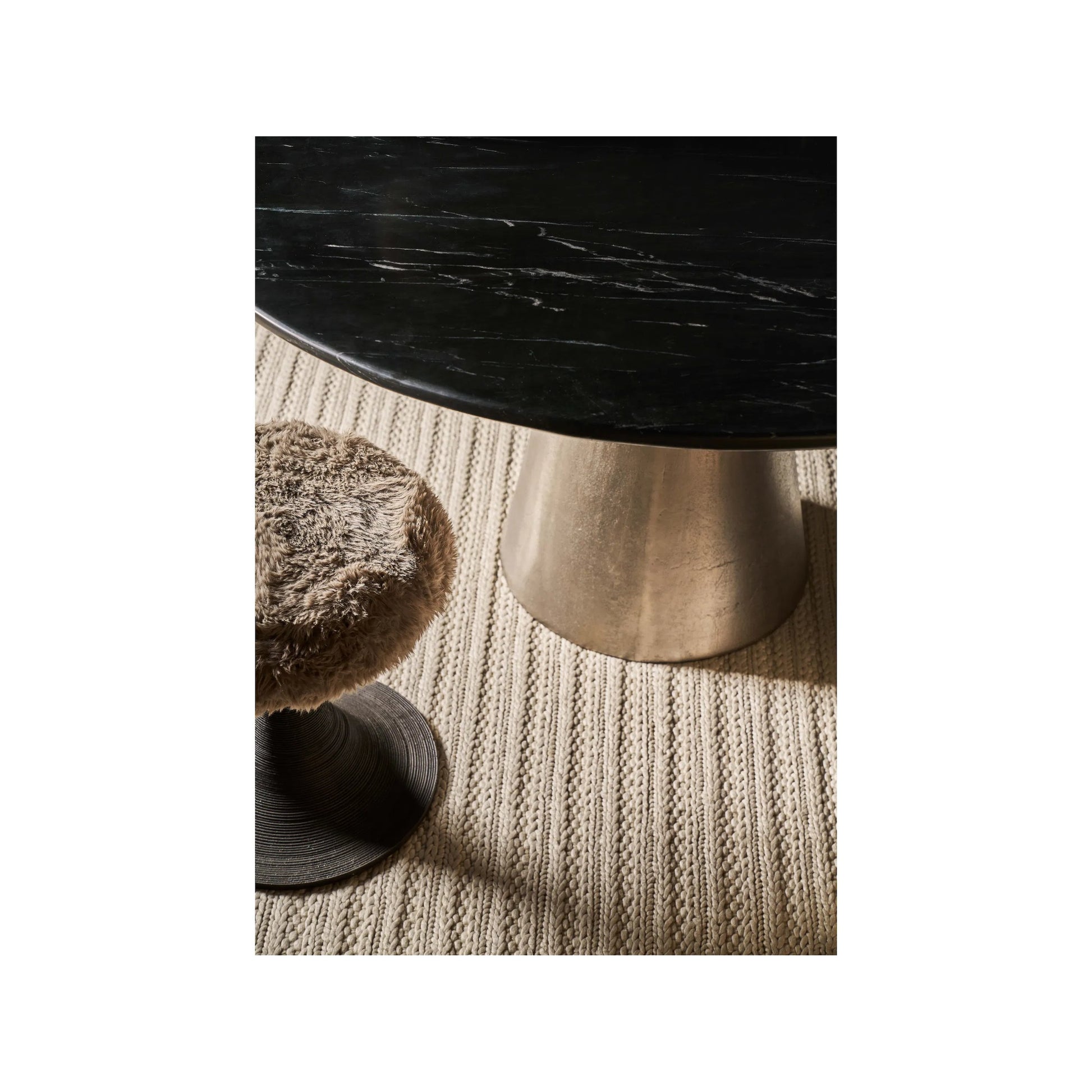 Modern Slate Dining Table by Universal Furniture in black merino, antique silver. Made from unique in a unique style.