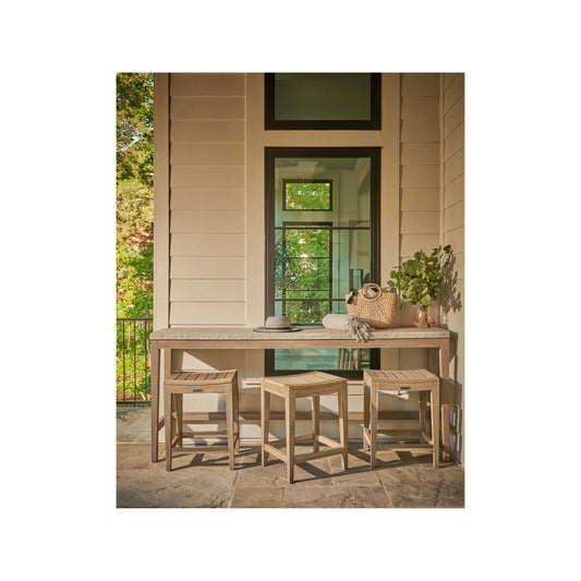 Saratoga Counter Stool by Coastal Living by Universal Furniture in warm weathered teak. Made from unique in a unique style.