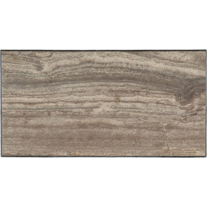 Traditions Rectangle Cocktail Table by Hooker Furniture in verdigris. Made from honed grey travertine stone veneers, metal in a modern style.