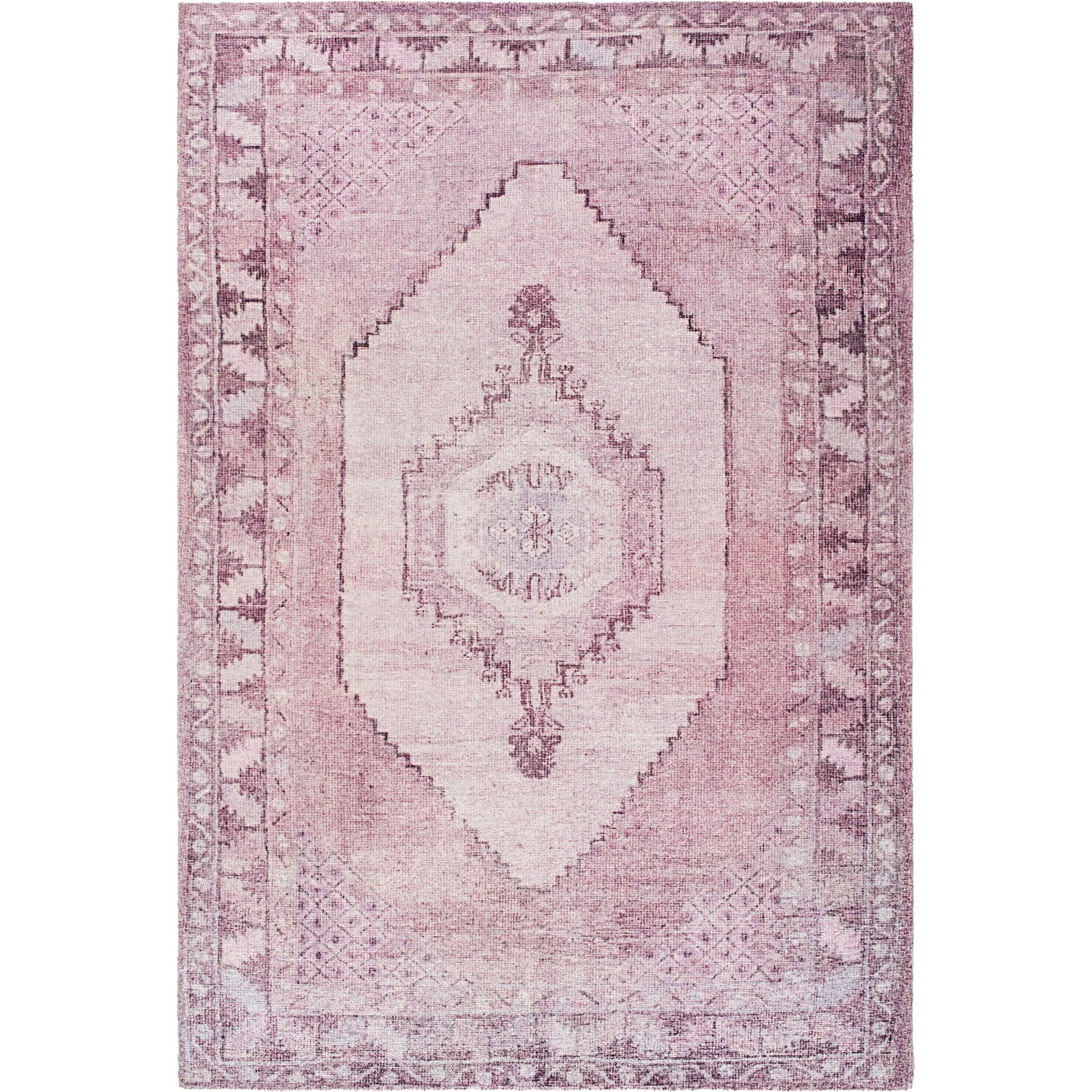 Unique UNQ-2316 Rug by Livabliss in lavender, dusty rose, mauve, soft lilac, antique white. Made from polyester in a unique style.