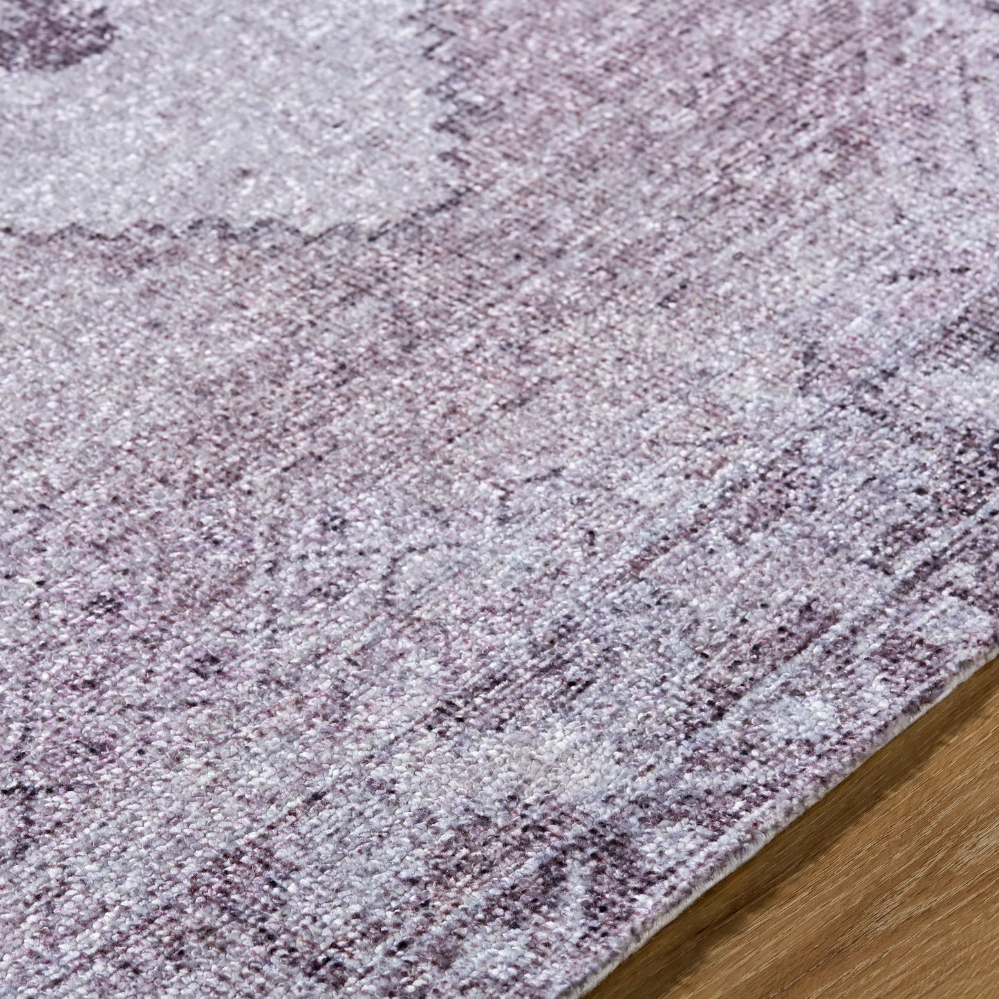 004 SI-2258263,SI-2258264,SI-2258265,SI-2258266,SI-2258267 | Closeup | Unique UNQ-2316 Rug by Livabliss in lavender, dusty rose, mauve, soft lilac, antique white. Made from polyester in a unique style.