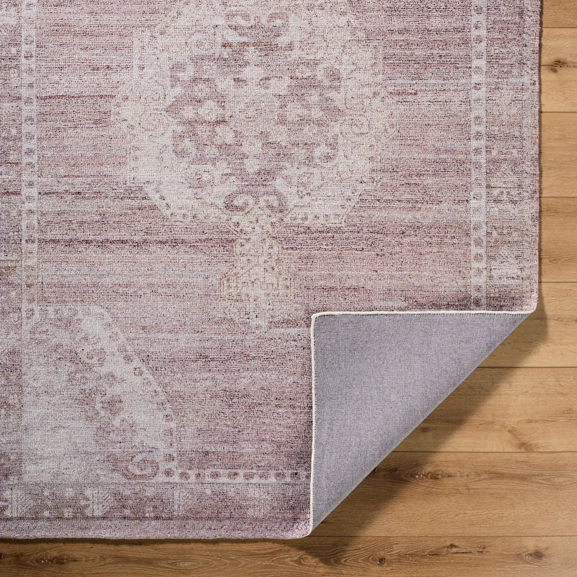 Unique UNQ-2317 Rug by Livabliss in dusty rose, blush, cream, mauve. Made from polyester in a unique style.
