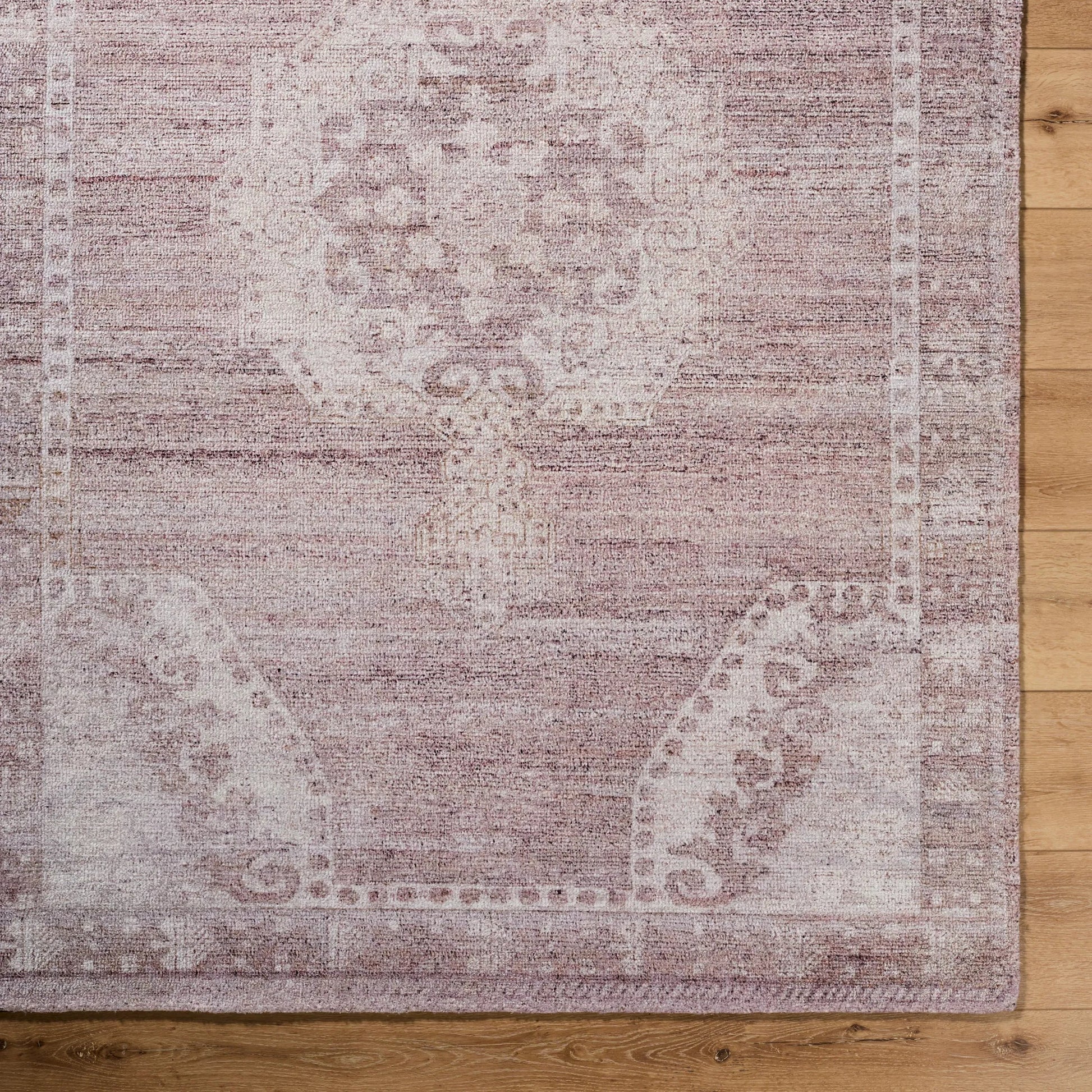 Unique UNQ-2317 Rug by Livabliss in dusty rose, blush, cream, mauve. Made from polyester in a unique style.