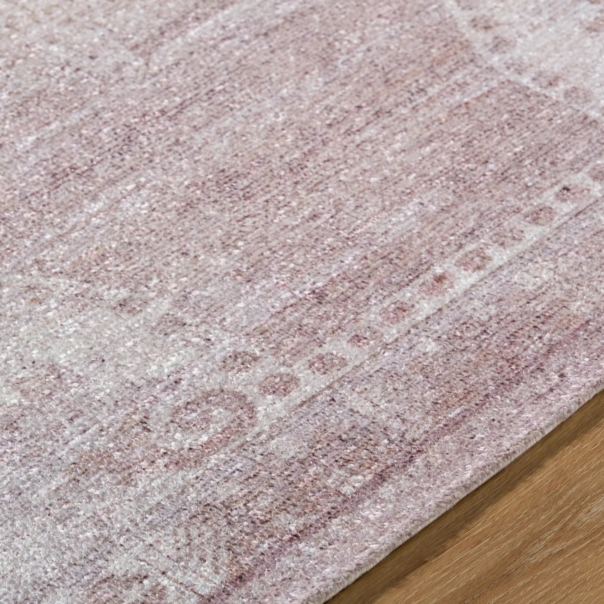 Unique UNQ-2317 Rug by Livabliss in dusty rose, blush, cream, mauve. Made from polyester in a unique style.