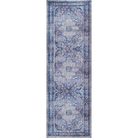 Unique UNQ-2318 Rug by Livabliss in cobalt, slate, periwinkle, steel, ivory. Made from polyester in a unique style.
