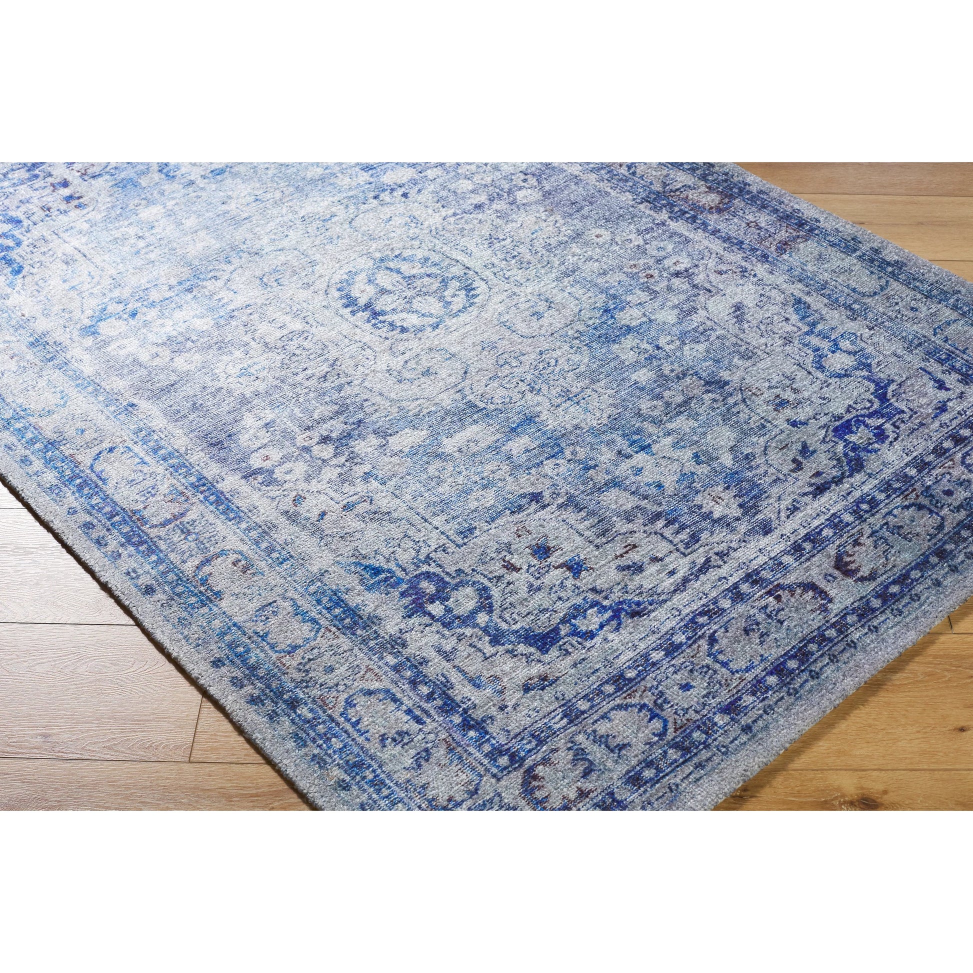 Unique UNQ-2318 Rug by Livabliss in cobalt, slate, periwinkle, steel, ivory. Made from polyester in a unique style.
