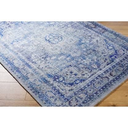 Unique UNQ-2318 Rug by Livabliss in cobalt, slate, periwinkle, steel, ivory. Made from polyester in a unique style.