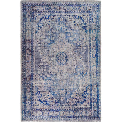 Unique UNQ-2318 Rug by Livabliss in cobalt, slate, periwinkle, steel, ivory. Made from polyester in a unique style.