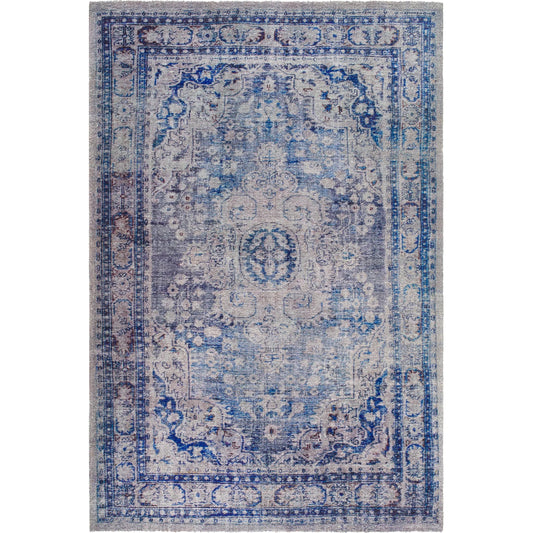Unique UNQ-2318 Rug by Livabliss in cobalt, slate, periwinkle, steel, ivory. Made from polyester in a unique style.
