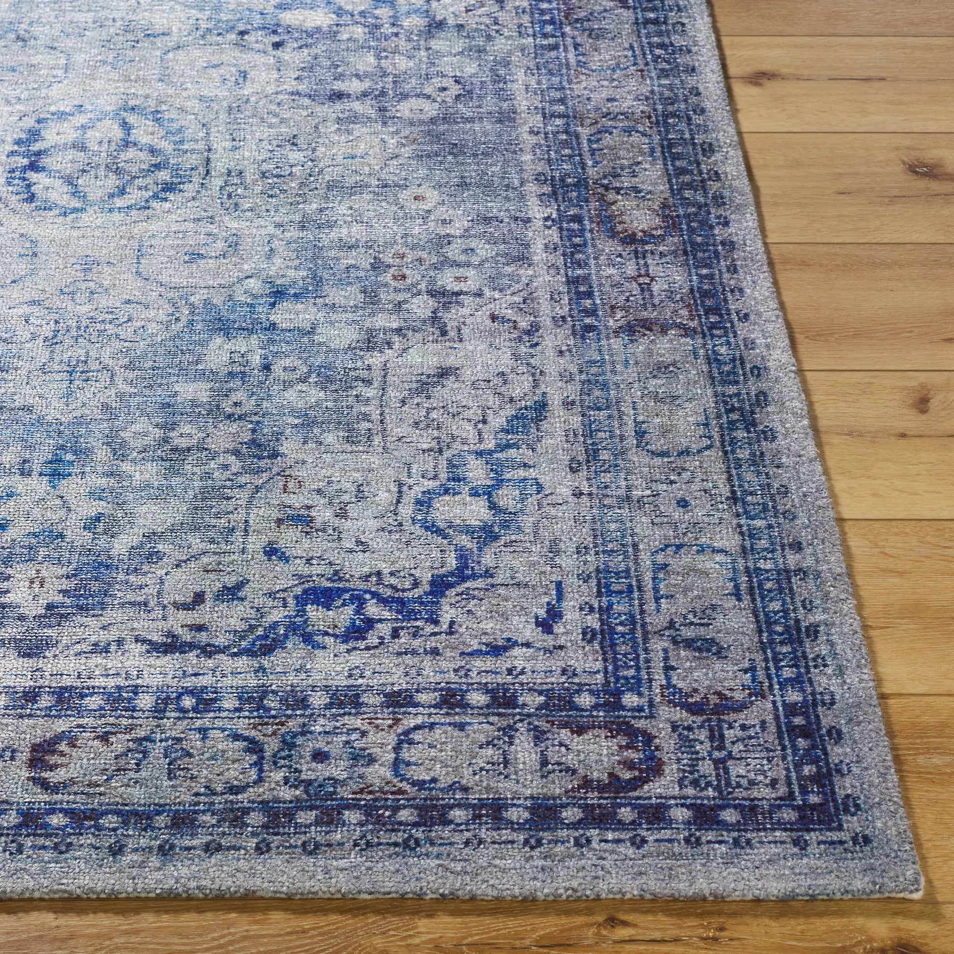 Unique UNQ-2318 Rug by Livabliss in cobalt, slate, periwinkle, steel, ivory. Made from polyester in a unique style.