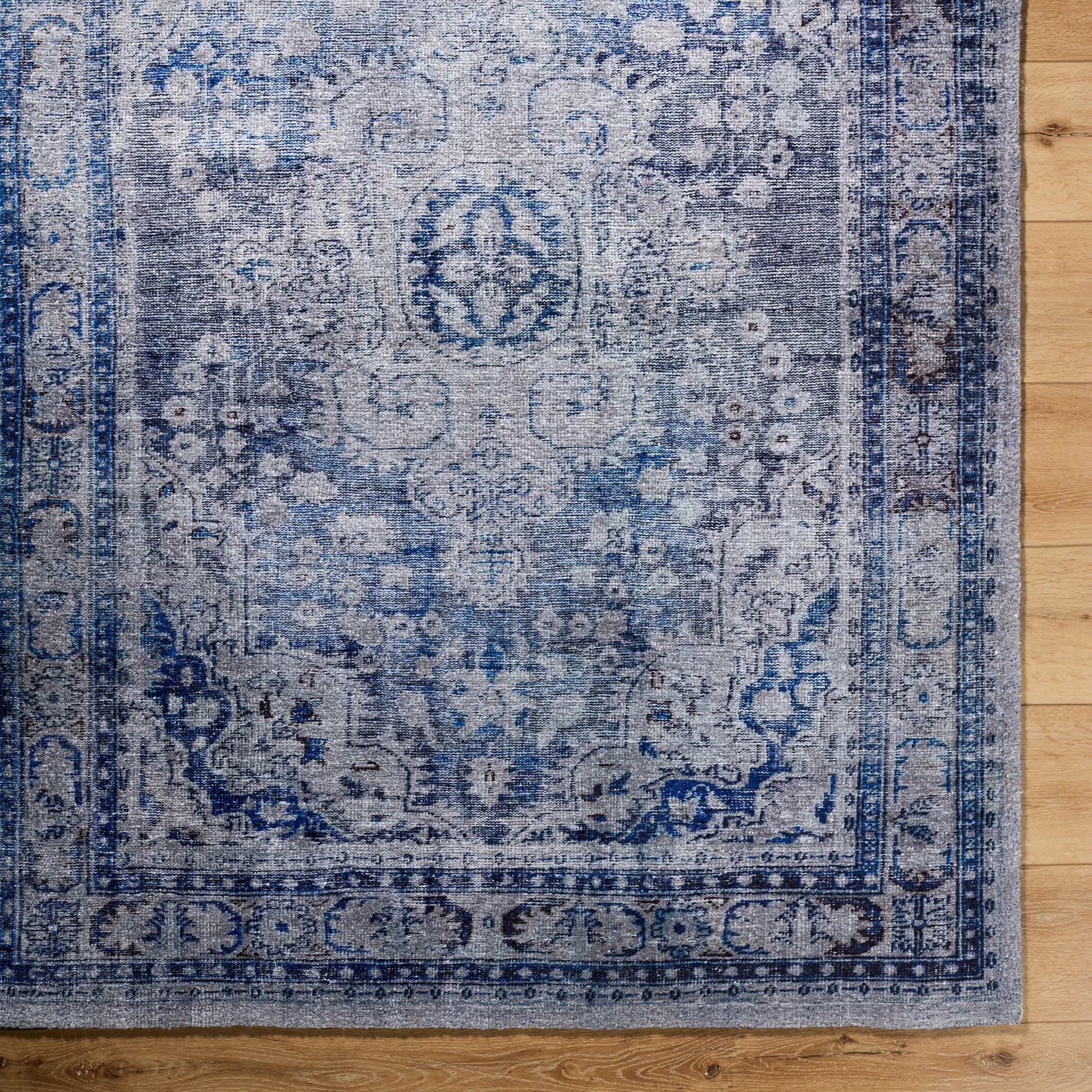 Unique UNQ-2318 Rug by Livabliss in cobalt, slate, periwinkle, steel, ivory. Made from polyester in a unique style.