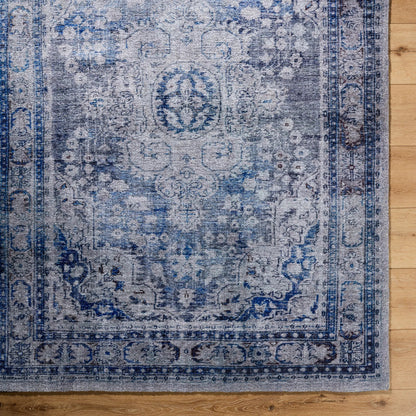 Unique UNQ-2318 Rug by Livabliss in cobalt, slate, periwinkle, steel, ivory. Made from polyester in a unique style.