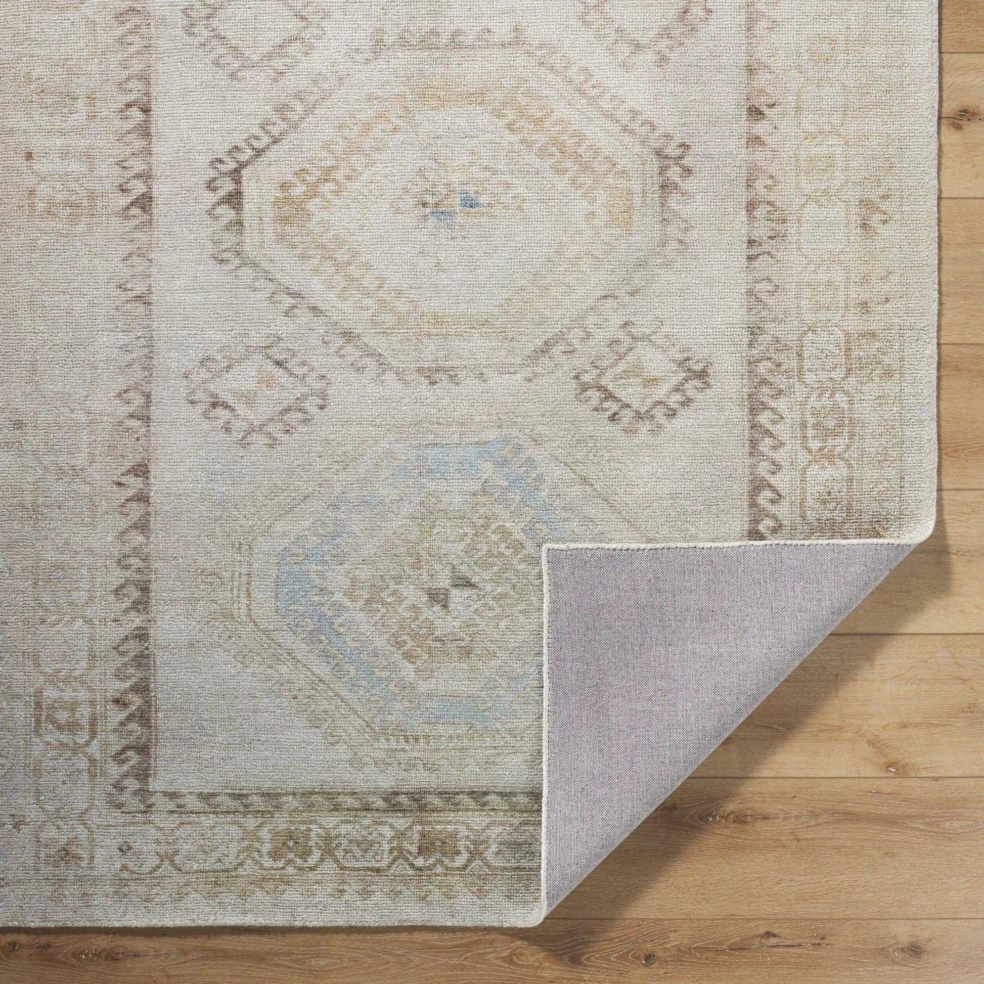 Unique UNQ-2319 Rug by Livabliss in ivory, sandstone, sky blue, taupe, beige. Made from polyester in a unique style.